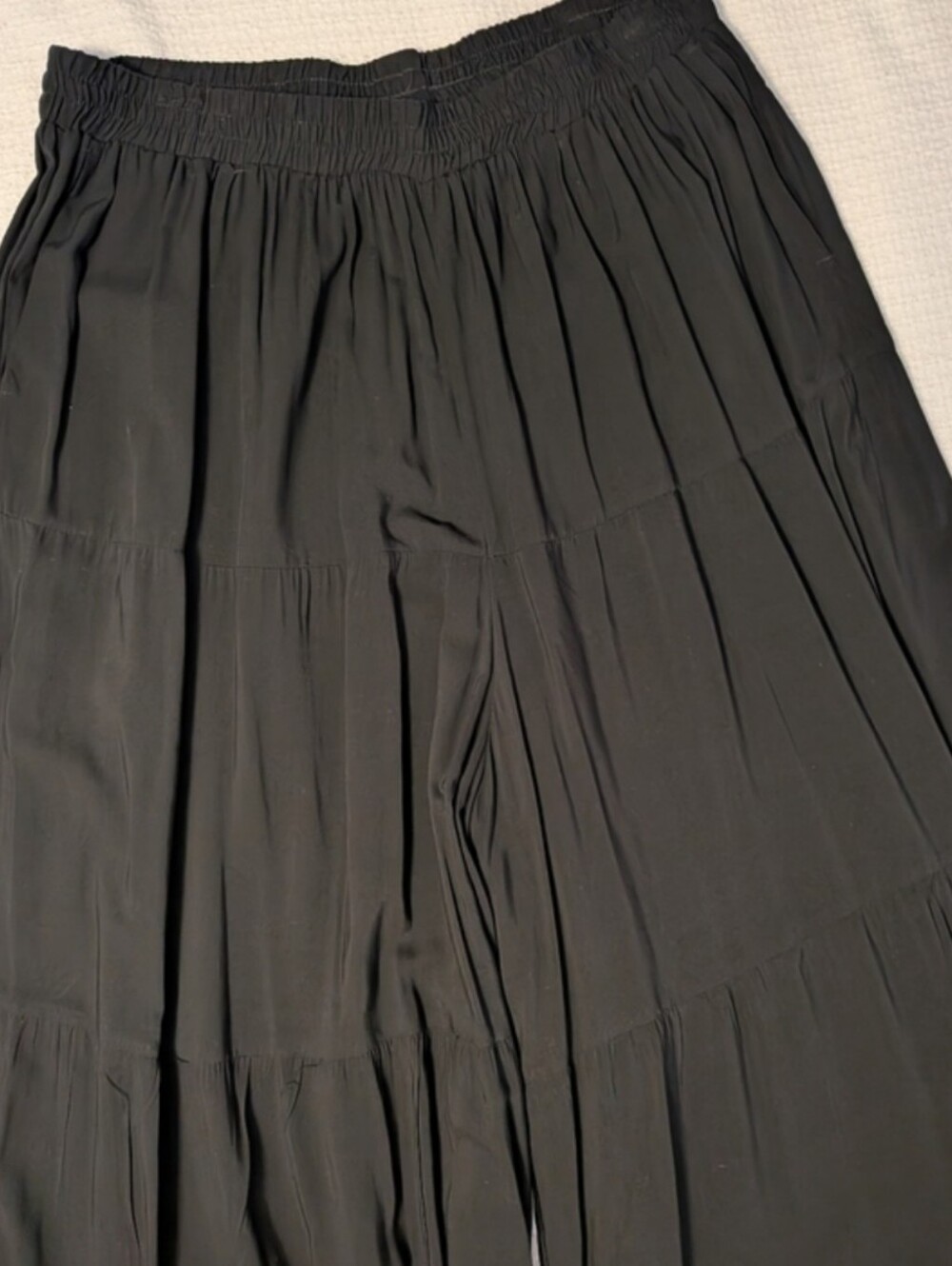 Eloquii Black Wide-Leg Tiered Palazzo Pants - Picture 7 of 12